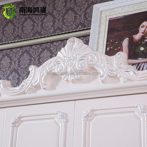 French Style Wooden New Flat Pack Classical Korean European Designs White MDF <strong>3</strong> 4 Home Bedroom Furniture <strong>Set</strong>, Wedding Furniture - Product Image 6