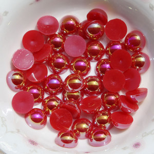 Perle Semisferiche <span class=keywords><strong>all</strong></span>'<span class=keywords><strong>Ingrosso</strong></span> con Retro Piatto da 1,5mm a 12mm, Perle Semisferiche AB Sciolte per Scrapbooking e Creazioni Artigianali, Rosso - Product Image 2