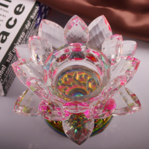 Chandelier fleur de Lotus en cristal, 1 pièce, vente en gros, chandelier pour décoration de la maison - Product Image 1