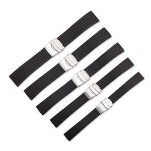 LAIHE Wholesale Silicone <strong>Rubber</strong> <strong>Watch</strong> Bands for Men Women 5 Colors-Black Brown Orange Red Blue Sizes 18mm 22mm Stock Available - Product Image 3