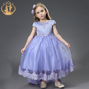 Robe princesse pour petites filles, vêtements fantaisie violettes, tenue de fête d'anniversaire, de spectacle, pleine longueur, violet, - Product Image 2