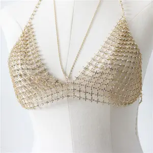 Bra Harness Body Chain Wholesale Bikini Triangle Bra Body Chest Chain Necklace Jewelry