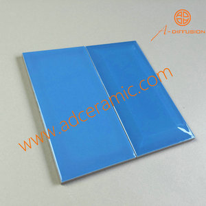 Carrelage mural de cuisine classique antidérapant en céramique brillante biseautée bleu ciel 100x200 mm, isolation thermique, brique réfractaire, murs intérieurs, sols - Product Image 4