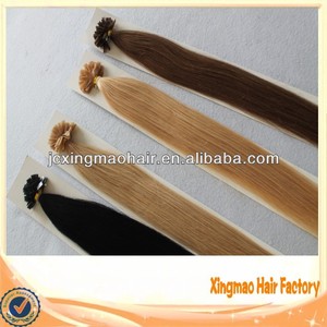 Venta al por mayor fábrica <span class=keywords><strong>de</strong></span> <span class=keywords><strong>pelo</strong></span> barato <span class=keywords><strong>precio</strong></span> grado 4a 100% brasileño humanos remy punta plana la extensión del <span class=keywords><strong>pelo</strong></span> - Product Image 1