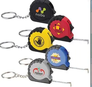 High Quality Promotion Funny Gift Tape Measure Mini Retractable Keychain Promotional Mini Gift Tape Measuring Customized 19mm