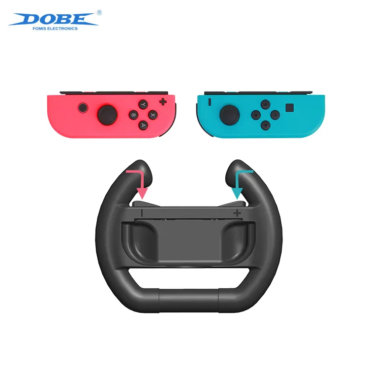 DOBE Switch Joy-cons Game Controller Steering Wheels Grip Holder for Nintendo TNS-852C CN;GUA Black ABS Color Box Package
