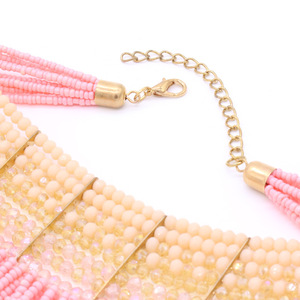 <span class=keywords><strong>Collana</strong></span> girocollo di perline di cristallo di Design intrecciato <span class=keywords><strong>stile</strong></span> <span class=keywords><strong>etnico</strong></span> a più strati di nappa lunga all'ingrosso per gioielli da donna - Product Image 4