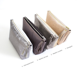 Prix usine PU Rose Or De Mariage <span class=keywords><strong>Demoiselle</strong></span> D'honneur avec Métallique glissière petits sacs à cosmétiques - Product Image 2