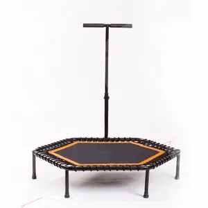 Wholesale Adult Fitness indoor folding mini trampoline with handle,fitness equipment