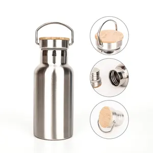 Leakproof chai nước Flask 350 ml biểu tượng tùy chỉnh đôi tường thép không gỉ phích chai