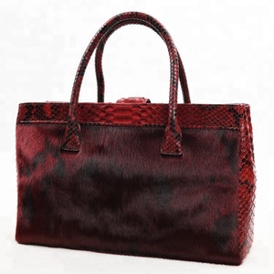 Borse di pelliccia borse in pelle borse Tote per le donne <span class=keywords><strong>borsa</strong></span> di lusso <span class=keywords><strong>bordeaux</strong></span> vera pelliccia elegante su misura naturale su misura autunno inverno - Product Image 2