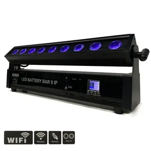 LEAHUA Nieuw product Outdoor wifi remote 9 pcs led rgbwauv uplights draadloze oplaadbare batterij operated led licht bar