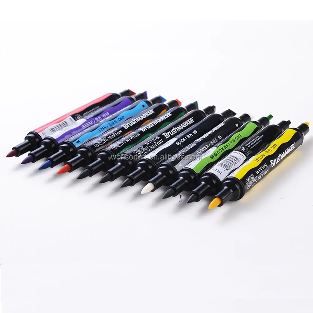 drop shipping Winsor Newton Brush marker Set 6 Colors 12 Colors Soft Brush Tip Double Tip Mid Pastel Skin Rich Tones