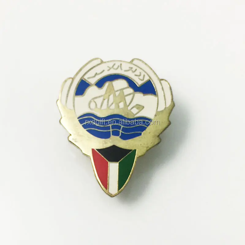 Di alta Qualità Kuwait bandiera bavero pin distintivo/personalizzato paese Kuwait bandiera bavero pin/Kuwait bandiera distintivo