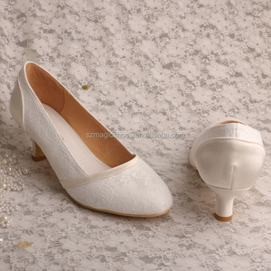 (22 colori) <span class=keywords><strong>décolleté</strong></span> in pizzo bianco avorio con <span class=keywords><strong>tacco</strong></span> <span class=keywords><strong>medio</strong></span> per matrimonio - Product Image 2
