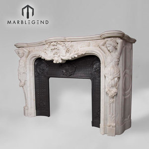 Decorative White Carrara Marble <strong>Wall</strong> <strong>Fireplace</strong> Surround - Product Image 2