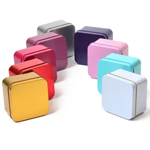 mini Durable package candy tins Box wholesale Colorful small Accessories pack metal tin boxes for business