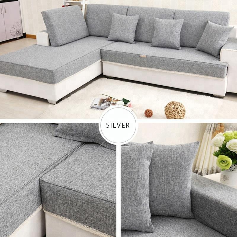 Оптовая продажа по заводской цене, разноцветный полиэфирный чехол для дивана, эластичный комплект l-образной формы