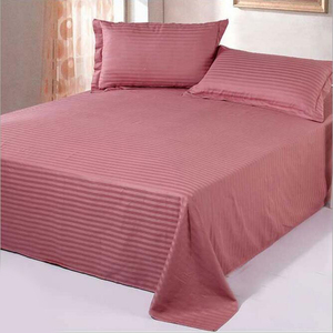 Tùy chỉnh bông Satin Sọc khách sạn bộ đồ giường tấm nhà dệt được trang bị tấm vải - Product Image 4