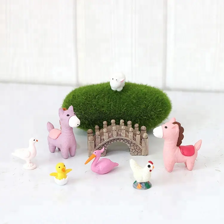 6 pçs/set mini animal DIY acessórios para jardim de fadas Em Miniatura