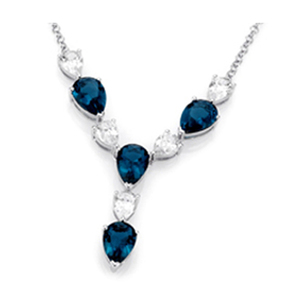 Avrupa ve amerikan tarzı yüksek kalite mavi taş kristal <span class=keywords><strong>Avenue</strong></span> kolye takı toptan mektup Charms