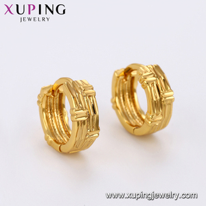 95860 xuping hersteller charming <span class=keywords><strong>hoop</strong></span> förmigen einzigartige ohrringe mit 24 karat gold überzogene einstellung