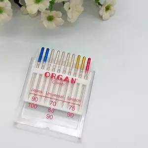 10 PCS 바늘 = 1 팩 ORGAN 국내 재봉틀 바늘 130/705 H 청바지 유니버설 & 스트레치 콤비 팩