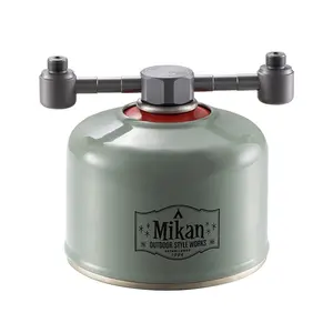 Hợp Kim Nhôm Ngoài Trời Cắm Trại Propane Gas Canister 1 Để 2 Vòi Phun Chuyển Adapter