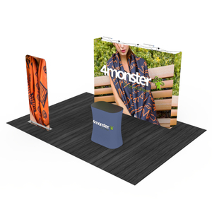 <span class=keywords><strong>Stand</strong></span> d'exposition publicitaire pliable en aluminium léger sur mesure de 10 pieds, résistant au vent, installation facile pour les salons professionnels - Product Image 2