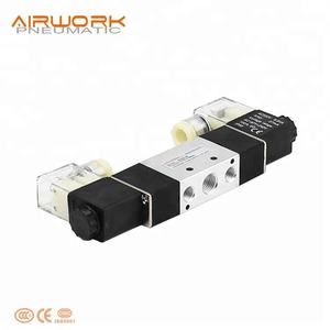 صمام ملف لولبي ثلاثي الاتجاهات مزدوج بخمسة مخارج للتحكم في تدفق الهواء الكهربائي يعمل بجهد 220 فولت تيار متردد أو 24 فولت تيار مستمر - Product Image 2