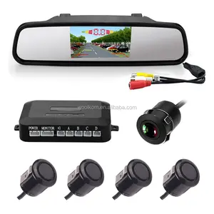 4.3inch car digital Anti glaring rearview mirror with wireless reverse camera and parking sensor for toyota car