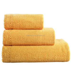 Set Bordo In <span class=keywords><strong>Pizzo</strong></span> Ricamo 100% Cotone Panno di Fronte Bagno Spugna Tovagliolo - Product Image 2