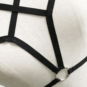 Harnais Cage de Soutien-Gorge à Bretelles Bustier Court Ceinture de Corps Mode Gothique pour Femmes Sexy Ladies Dos Nu Élastique Cage Sexy Noir 2022 - Product Image 5