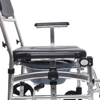 Fauteuil roulant de douche confortable, de haute qualité, pour toilette, avec poêle de lit et 4 roues