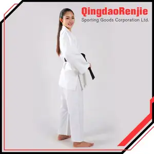 Proveedores de alto Nivel Blanco Azul de La Fij Aprobado Barato Precio Gi Judo Uniforme