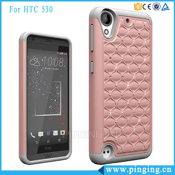 Newest 3 In 1 PC Silicone Bling Bling Diamond Mobile Phone Case For HTC Desire 530