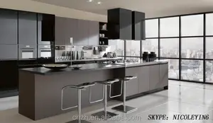 Combinações de cores de madeira laminado armário de cozinha modular