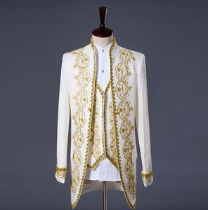 <span class=keywords><strong>Manteau</strong></span> <span class=keywords><strong>de</strong></span> <span class=keywords><strong>queue</strong></span> <span class=keywords><strong>de</strong></span> smoking pour hommes Designer Broderie Diamants Paillettes brillantes Diamants Décoration - Product Image 3