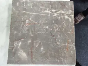 Dunkelgrauer Marmor mit sonniger grauer polierter Marmorboden fliese der roten Ader