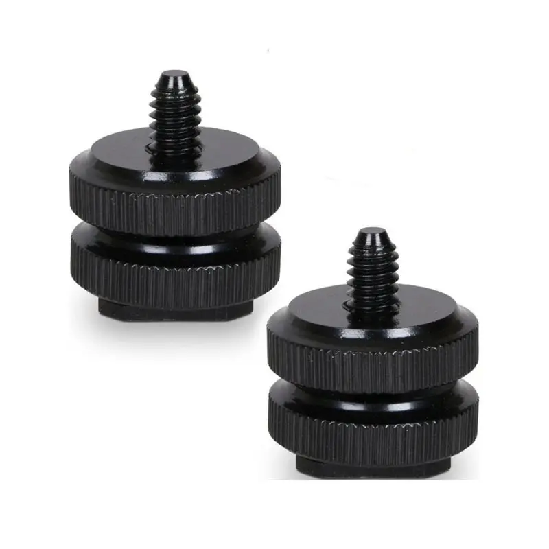 New High quality and low price Double layer 1/4 camera tripod mount screw new Hot Shoe Adapter