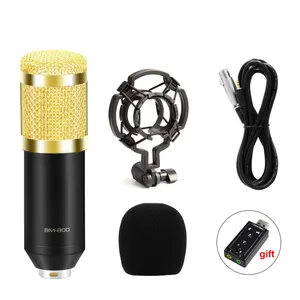 Microphone à condensateur de haute qualité, avec câble BM-800, avec carte son USB