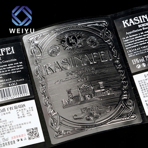 Tùy Chỉnh Không Thấm Nước <span class=keywords><strong>Glossy</strong></span> 3D Bạc Nhôm-foil Giấy Dính Nhãn Dán Cho Chai Rượu Vang - Product Image 3