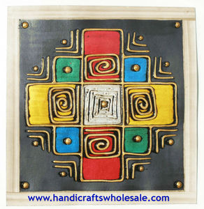 Pre Columbian Kunst Inspiratie Folk Painting Handgeschilderde Collectible Tribal <span class=keywords><strong>Craft</strong></span> Andes Verf Wanddecoratie Thuis Kunstwerk - Product Image 2