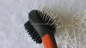 Doppia faccia Pet Dog gatto pulizia dei peli di rimozione di spargimento pettini <span class=keywords><strong>con</strong></span> aghi e setole - Product Image 4
