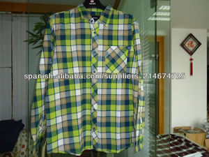 los hombres's <span class=keywords><strong>verde</strong></span> <span class=keywords><strong>claro</strong></span>/color azul múltiples comprobar camisa de franela - Product Image 1