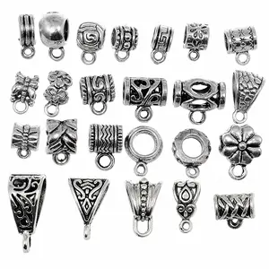 HUSURU Jewelry Zinc Alloy Dangles Connectors Spacer Bails Beads For Jewelry Making fit European Charm Bracelet Wholesale Cheap