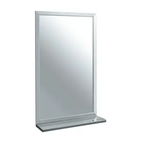 In acciaio inox bagno specchio con mensola cornice decorativa specchio del bagno per la vendita