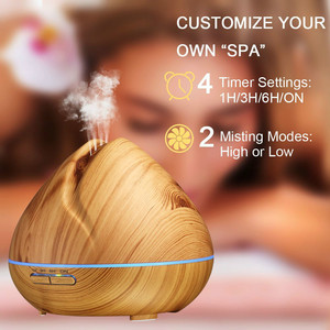 <span class=keywords><strong>Amazon</strong></span> <span class=keywords><strong>nebulizador</strong></span> humidificador de aire 400 ml difusor ultrasónico LED grano de madera aromaterapia al por mayor - Product Image 3