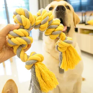 Großhandel New Style Große hand gefertigte Baumwoll seil Pet Dog Chew Toys für große Hunde