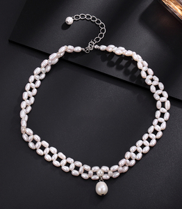 Couleur blanche d'eau douce perle collier ras du cou pour les femmes - Product Image 4